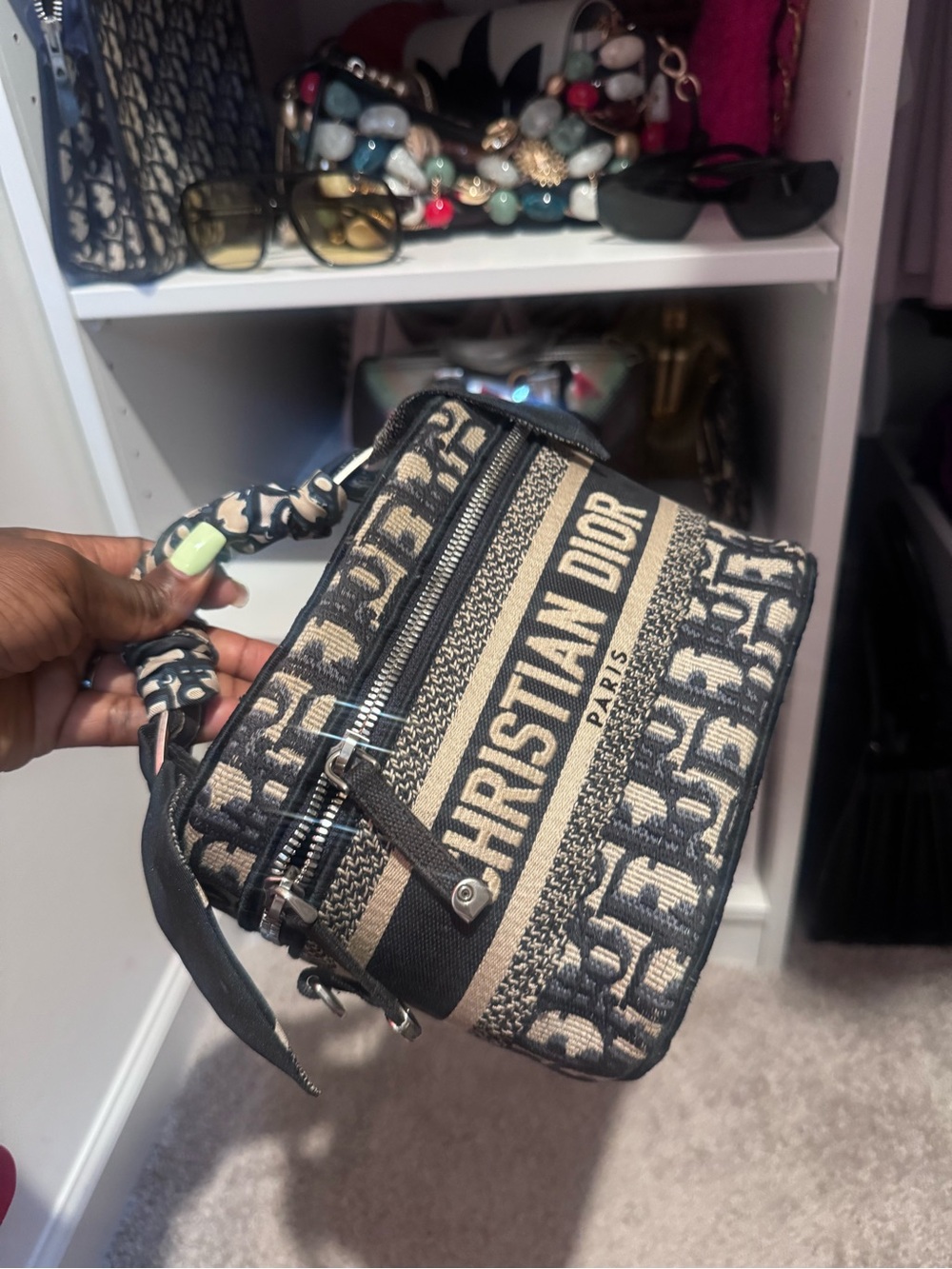 Dior 2022 Oblique Mini Vanity Case with Strap and Twilly